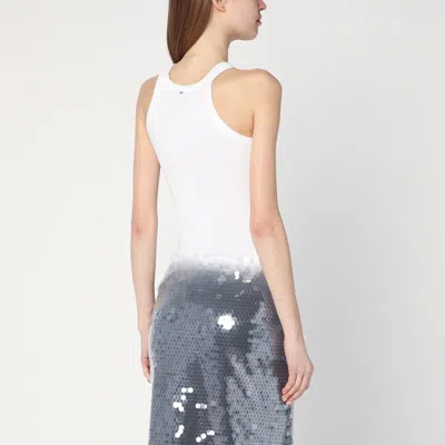 Sportmax Ribbed Crew Neck Racerback Sleeveless Top In Blue