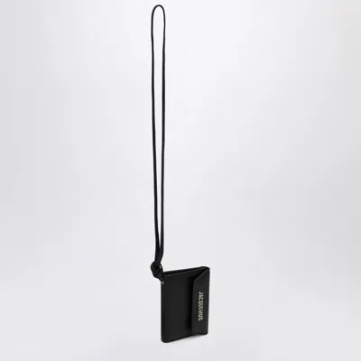 Jacquemus Black Leather Credit Card Holder Le Porte Men In Black
