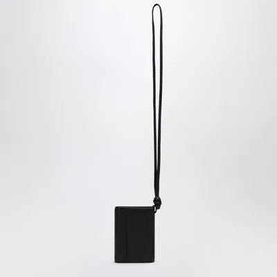 Jacquemus Black Leather Credit Card Holder Le Porte Men In Black