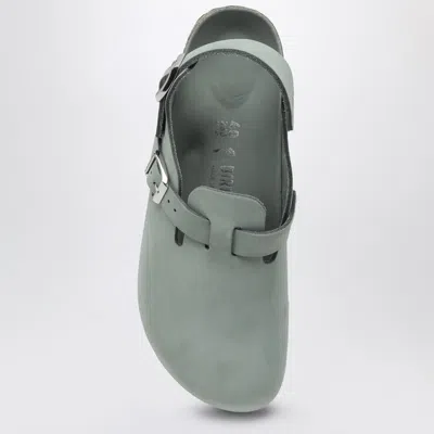 Birkenstock 'tokio' Light Blue Mules With Buckles On The Front And Back In Green
