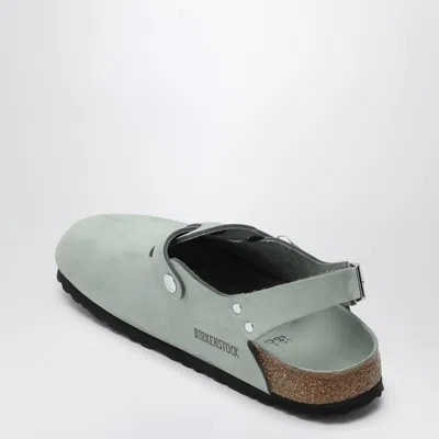 Birkenstock 'tokio' Light Blue Mules With Buckles On The Front And Back In Green
