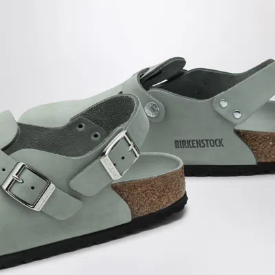 Birkenstock 'tokio' Light Blue Mules With Buckles On The Front And Back In Green