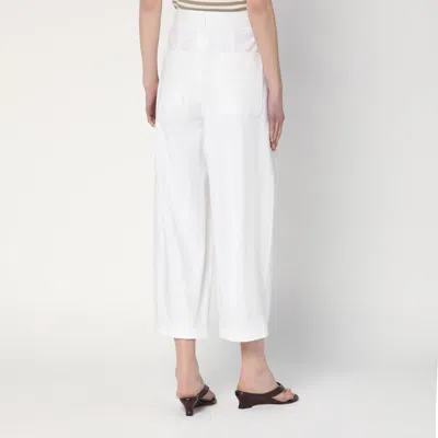 Max Mara Weite Hose Mina Aus Einem Baumwollgemisch In White