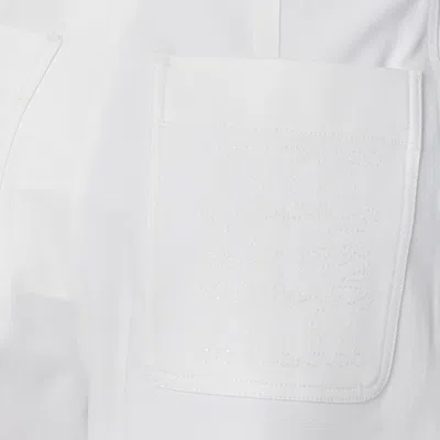 Max Mara Weite Hose Mina Aus Einem Baumwollgemisch In White