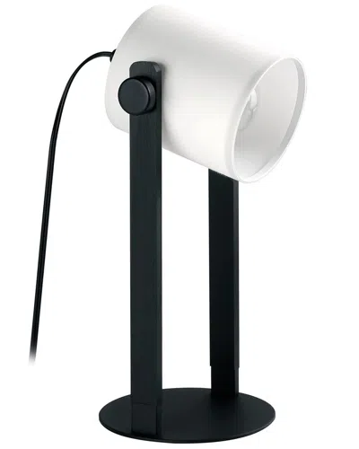 Eglo Burbank 1 Light Table Lamp With Black Finish & White Fabric Shade