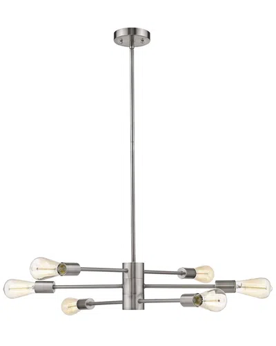 Eglo Willsboro 6 Light Open Bulb Chandelier With Polished Nickel Finish & Semi-adjustable Arms