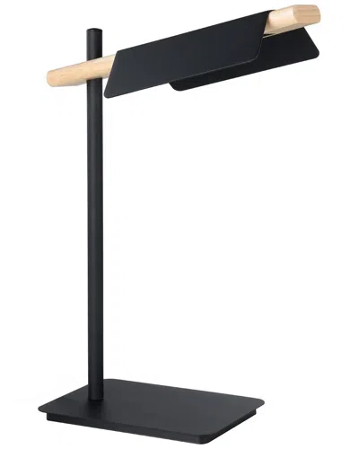 Eglo Ermua 1 Light Led Table Lamp With Black & Wood Finish