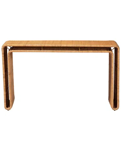 Baxton Studio Nevada Bohemian Rattan Console Table