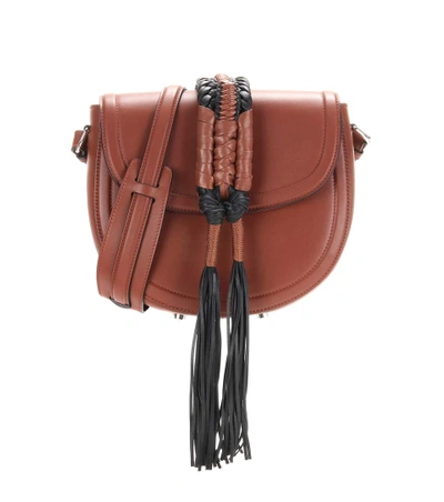 Altuzarra Ghianda Saddle Knot Leather Shoulder Bag In Brown