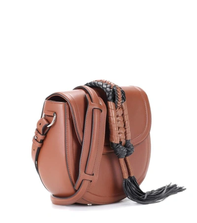 Shop Altuzarra Ghianda Saddle Knot Leather Shoulder Bag In Brown