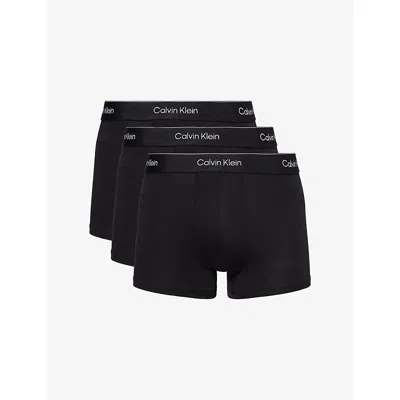 Calvin Klein Mens  Icon Pack-of-five Regular-fit Stretch-cotton Trunks In Black W/dtm Wb