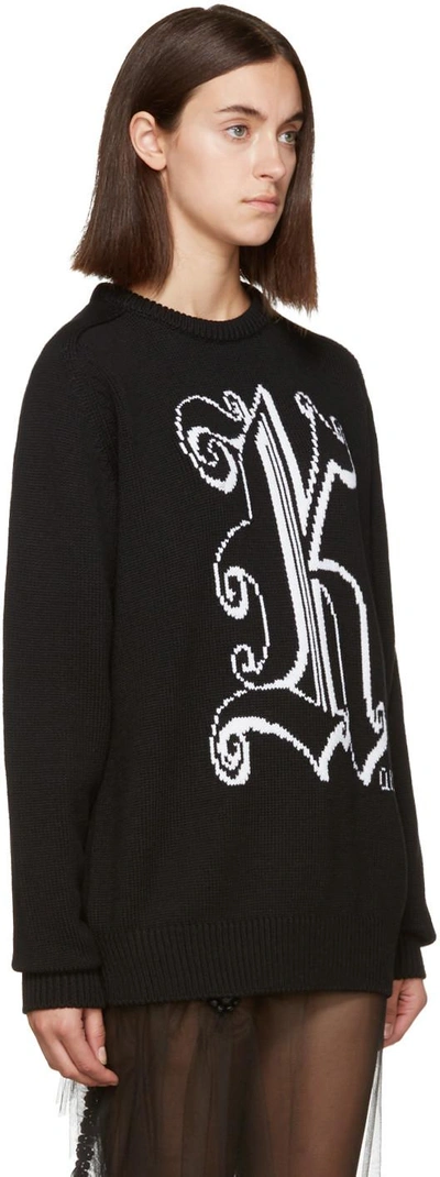 Shop Christopher Kane Black Wool 'kane' Sweater