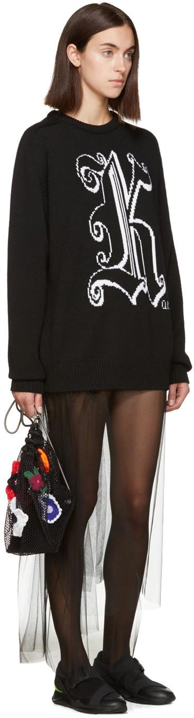 Shop Christopher Kane Black Wool 'kane' Sweater