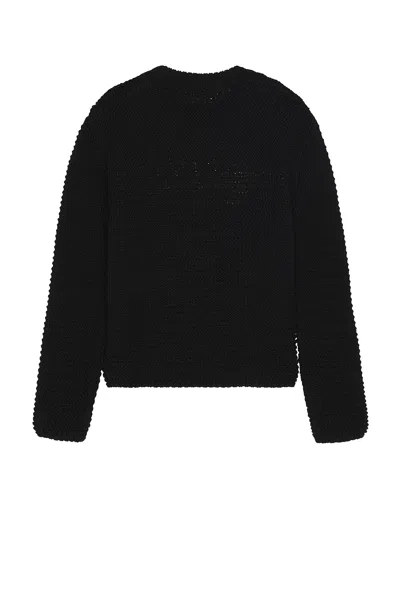 Alexander Mcqueen Mcqueen Textured Cotton Sweater With Inlaid Logo In Black & Ivory