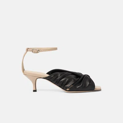 Scarosso 50mm Knot Sandals In Black
