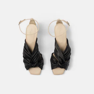 Scarosso 50mm Knot Sandals In Black