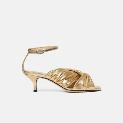 Scarosso Knot Sandals In Gold - Calf