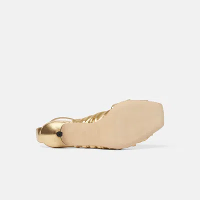 Scarosso Knot Sandals In Gold - Calf