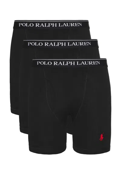 Polo Ralph Lauren 3 Pack Trunks In Black With Logo Waistband