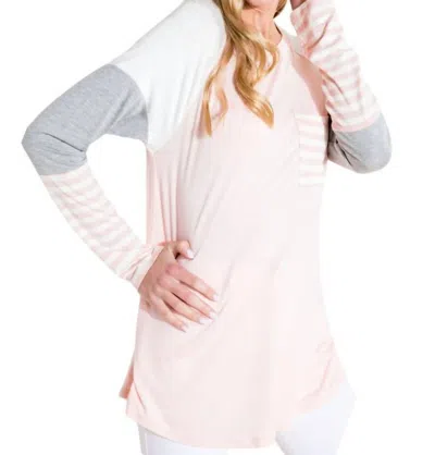 Nic & Jo Colorblock Multicolored Longsleeve Top In Pink In Pink