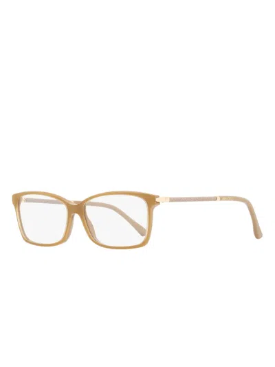 Jimmy Choo Rectangle-frame Glasses In Nude
