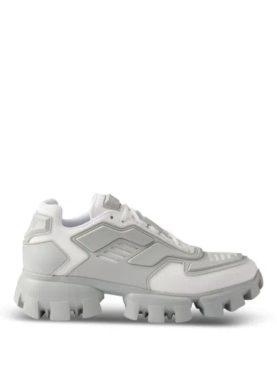 Prada Cloudbust Sneakers Mit Plateausohle In Weiss/perlfarben