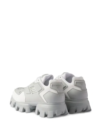 Prada Cloudbust Sneakers Mit Plateausohle In Weiss/perlfarben