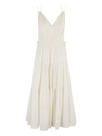 Ulla Johnson Freya Circle Jacquard Tiered Cotton Dress In Pristine