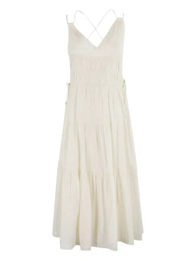 Ulla Johnson Freya Circle Jacquard Tiered Cotton Dress In Pristine