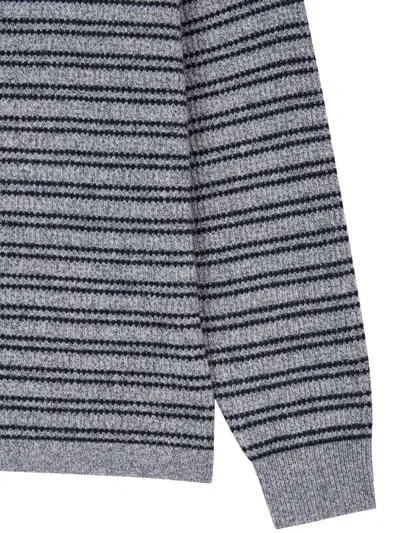 Studio Tomboy Gestreifter Strickpullover In Grau