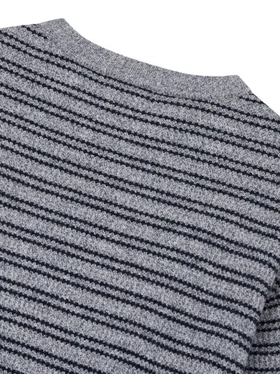 Studio Tomboy Gestreifter Strickpullover In Grau