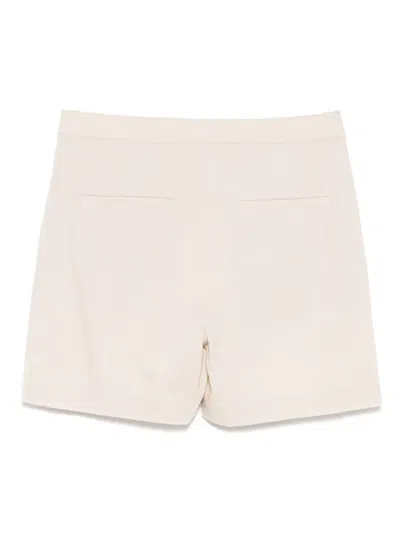 Theory Stripe Seersucker Cotton Blend Shorts In Nude