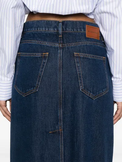 P.a.r.o.s.h Joy Long Denim Skirt In Blue