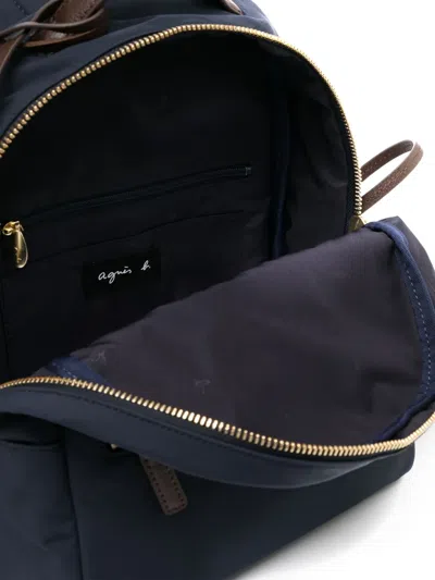 Agnès B. Logo-plaque Backpack In Blue