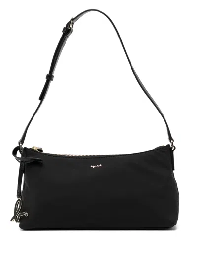 Agnès B. Logo-plaque Shoulder Bag In Black