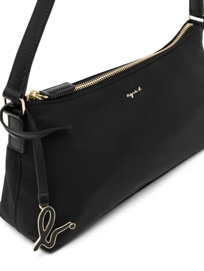 Agnès B. Logo-plaque Shoulder Bag In Black