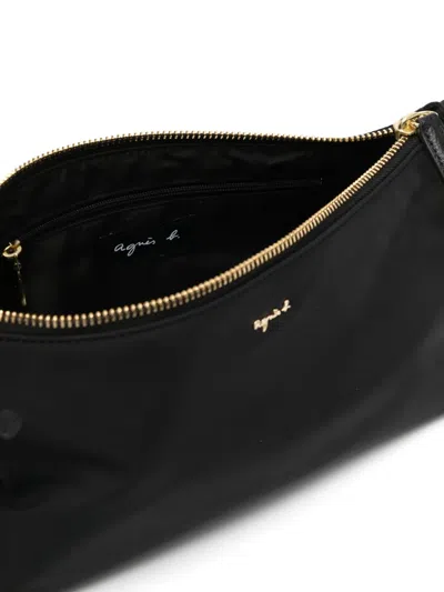 Agnès B. Logo-plaque Shoulder Bag In Black