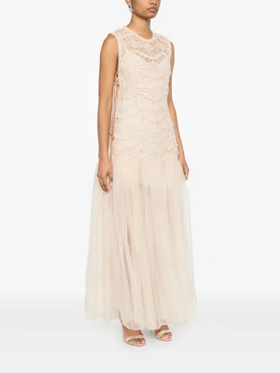 Zimmermann Skin Pink Macrame Illuminate Dress In Nude