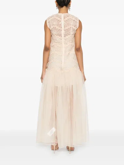 Zimmermann Skin Pink Macrame Illuminate Dress In Nude