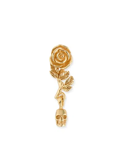 Emanuele Bicocchi Rose And Skull Earring In Gold