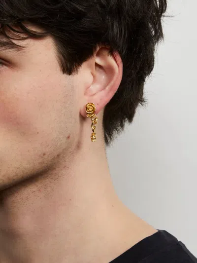 Emanuele Bicocchi Rose And Skull Earring In Gold