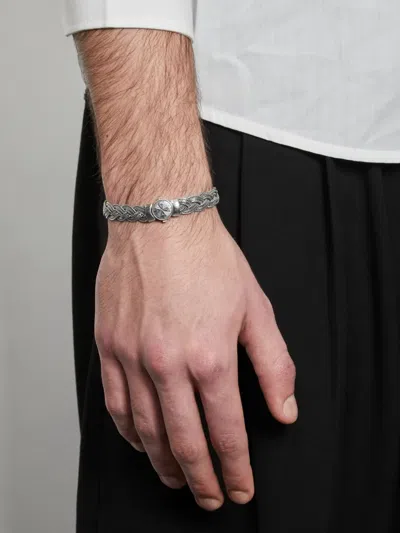 Emanuele Bicocchi Diamond-cut Flat Braided Bracelet In Red