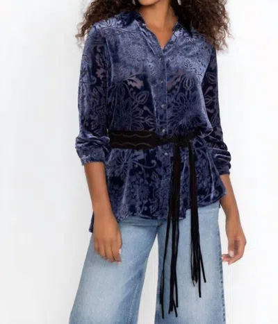 Johnny Was Misty Button Down Shirt - Alixa In Saphire Blue In Multi