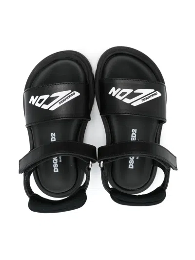 Dsquared2 Logo-print Sandals In Black