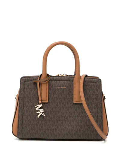 Michael Kors Laila Small Satchel In Braun
