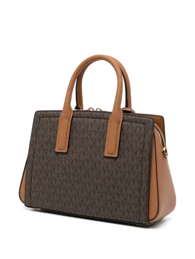 Michael Kors Laila Small Satchel In Braun