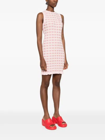 Maison Kitsuné Maison Kitsune` Fox Pattern Midi Dress In Rosa