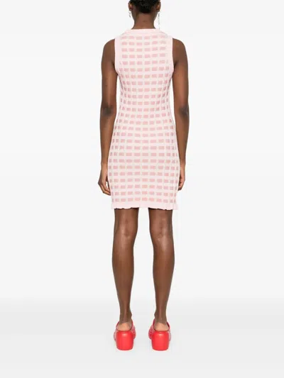 Maison Kitsuné Maison Kitsune` Fox Pattern Midi Dress In Rosa