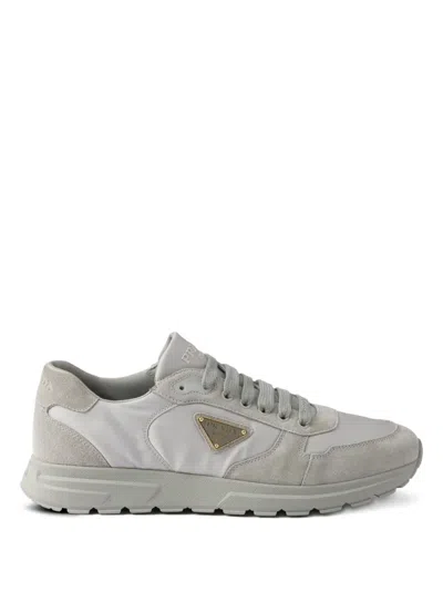 Prada Prax 2.0 Sneakers Mit Wildlederdetail In White