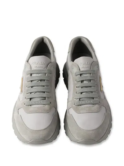 Prada Prax 2.0 Sneakers Mit Wildlederdetail In White